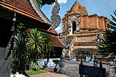 Chiang Mai - The Wat Chedi Luang. The massive chedi heavily damaged by an earthquake has been partially reconstructed apart from the spire since nobody can be sure what it looked like. 